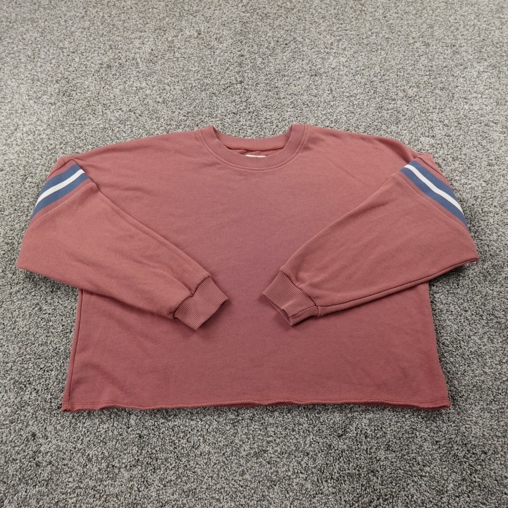 American Eagle Sweater Womens S Pink Oversized Crop Pullover Crewneck Sweatshirt